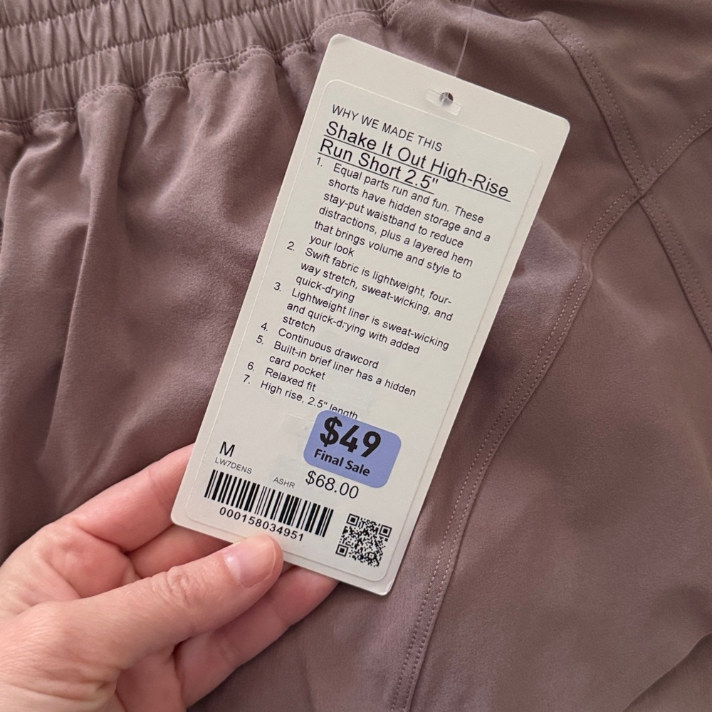 lululemon athletica Women's Dusty Purple Athletic Shorts - Picture 2 of 2